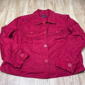 2X Leopard Print Women's Red Jacket Jones New York Stretch